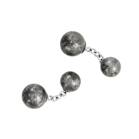 Lorenz Bäumer Calcedoine Mother-of-Pearl Météorites Cufflinks White Gold - Picture 5 of 5